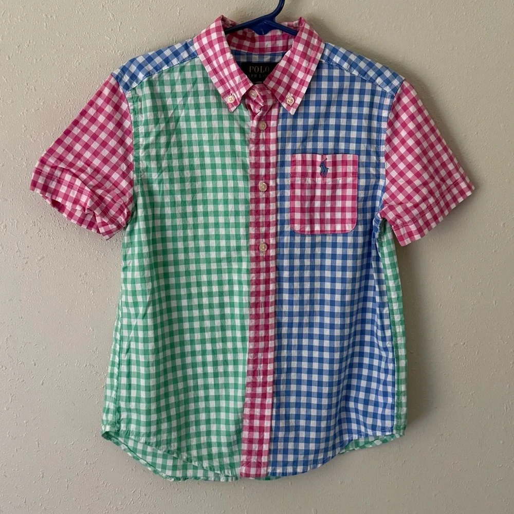 Ralph Lauren Short Sleeve Button Down Shirt Size 6